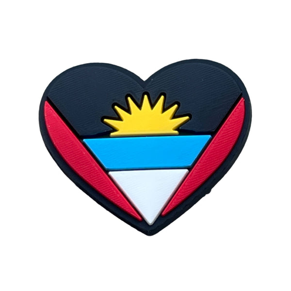 Antigua Flag Heart Shoe Charm Shoe Charm Antigua