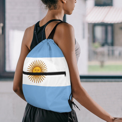 Argentina Drawstring Zipper Bag Backpacks Argentina