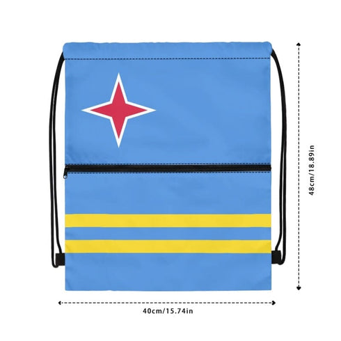 Aruba Drawstring Zipper Bag Backpacks Aruba