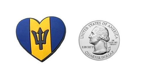 Barbados Flag Heart Shoe Charm Shoe Charm Barbados
