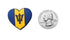 Barbados Flag Heart Shoe Charm Shoe Charm Barbados