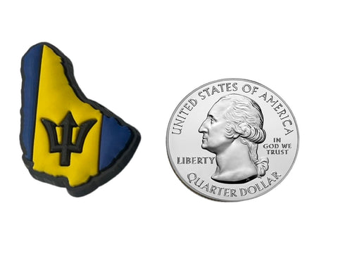Barbados Flag Map Shoe Charm Shoe Charm Barbados