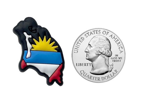 Barbuda Flag Map Shoe Charm Shoe Charm Antigua