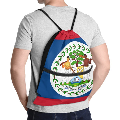 Belize Drawstring Zipper Bag Backpacks Belize