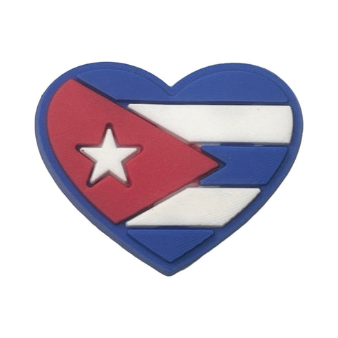 Cuba Flag Heart Shoe Charm Shoe Charm Cuba