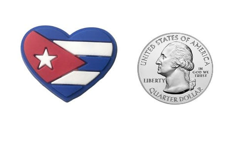 Cuba Flag Heart Shoe Charm Shoe Charm Cuba