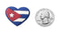 Cuba Flag Heart Shoe Charm Shoe Charm Cuba
