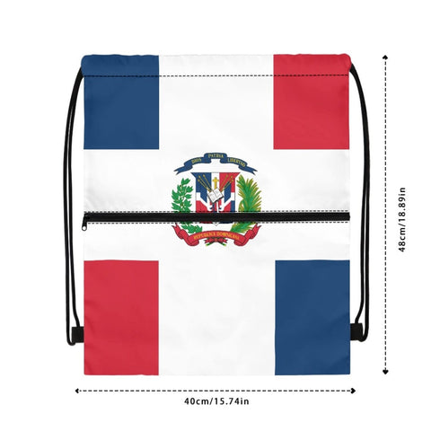 Dominican Republic Drawstring Zipper Bag Backpacks Dominican Republic