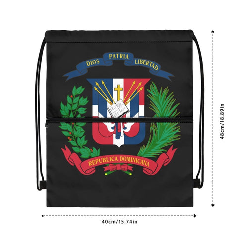 Dominican Republic Drawstring Zipper Bag Backpacks Dominican Republic