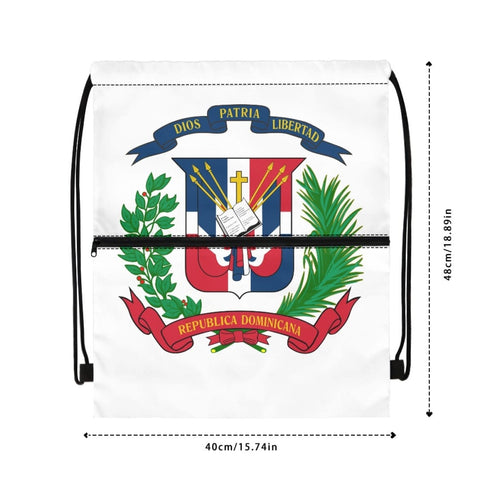 Dominican Republic Drawstring Zipper Bag Backpacks Dominican Republic