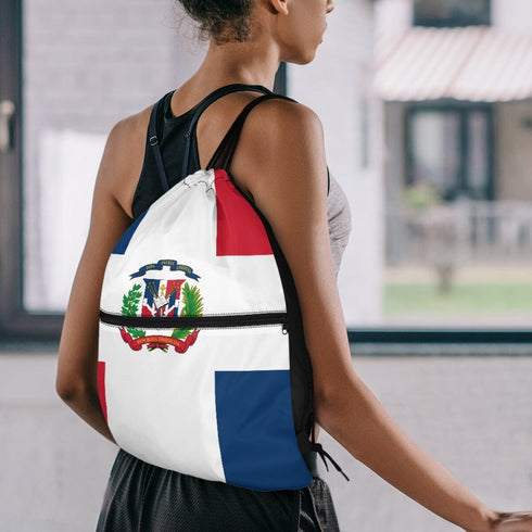 Dominican Republic Drawstring Zipper Bag Backpacks Dominican Republic