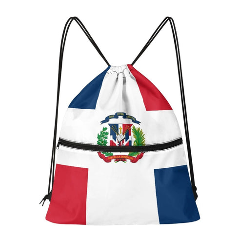 Dominican Republic Drawstring Zipper Bag Backpacks Dominican Republic Standard