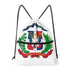 Dominican Republic Drawstring Zipper Bag Backpacks Dominican Republic White