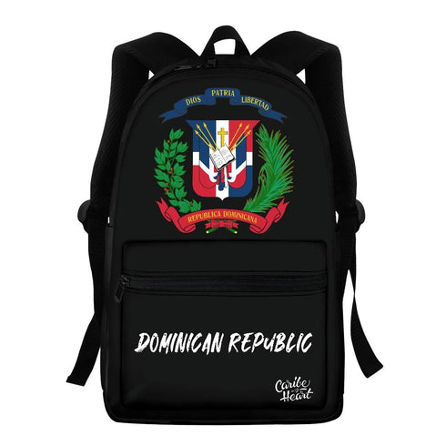 Dominican Republic Flag Graffiti Backpack Dominican Republic Black