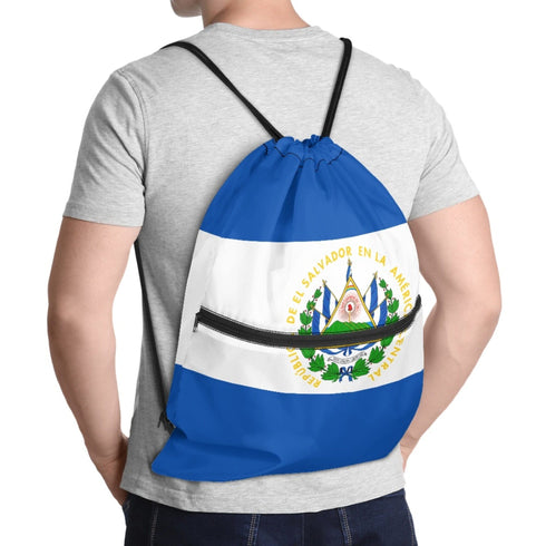 El Salvador Drawstring Zipper Bag Backpacks El Salvador