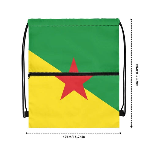 French Guiana Drawstring Zipper Bag Backpacks French Guiana
