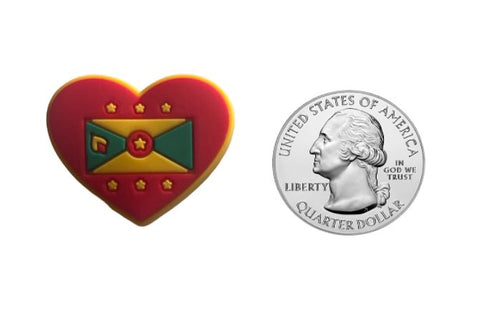 Grenada Flag Heart Shoe Charm Shoe Charm Grenada
