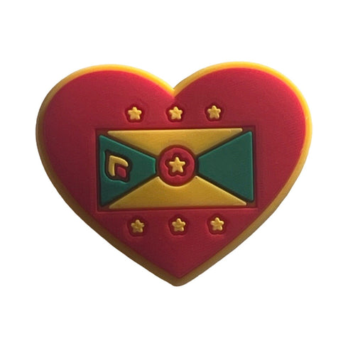 Grenada Flag Heart Shoe Charm Shoe Charm Grenada