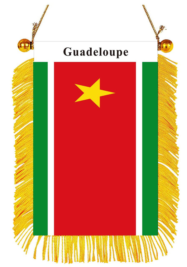 Guadeloupe Rearview Mirror Flag Vehicle Rear View Mirror Ornaments Guadeloupe 1 PC