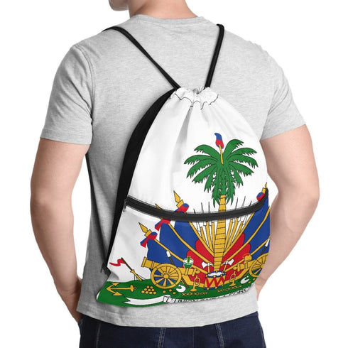 Haiti Drawstring Zipper Bag Backpacks Haiti