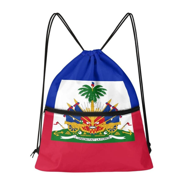 Haiti Drawstring Zipper Bag Backpacks Haiti