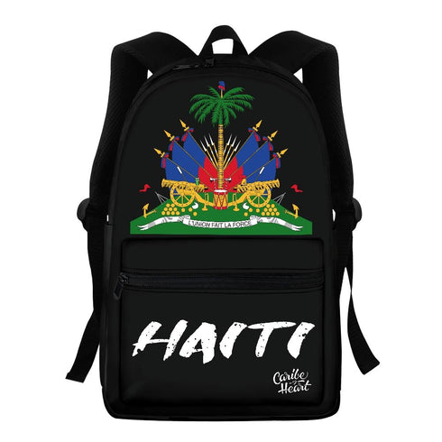 Haiti Flag Graffiti Backpack Haiti Black