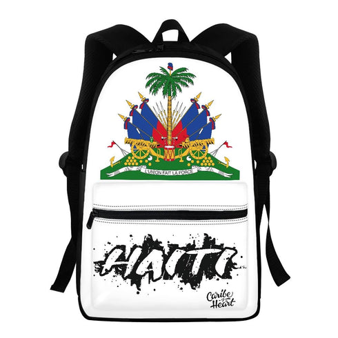 Haiti Flag Graffiti Backpack Haiti White