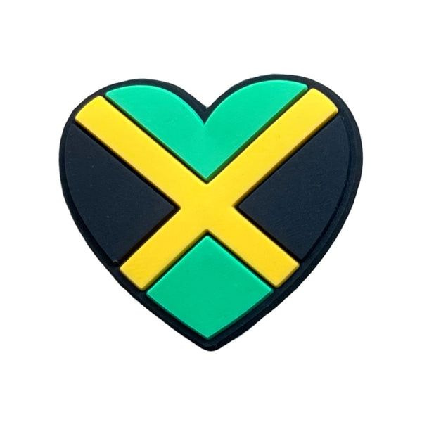 Jamaica Flag Heart Shoe Charm Shoe Charm Jamaica