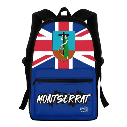 Montserrat Flag Graffiti Backpack Montserrat Enlarged
