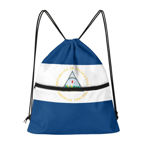 Nicaragua Drawstring Zipper Bag Backpacks Nicaragua