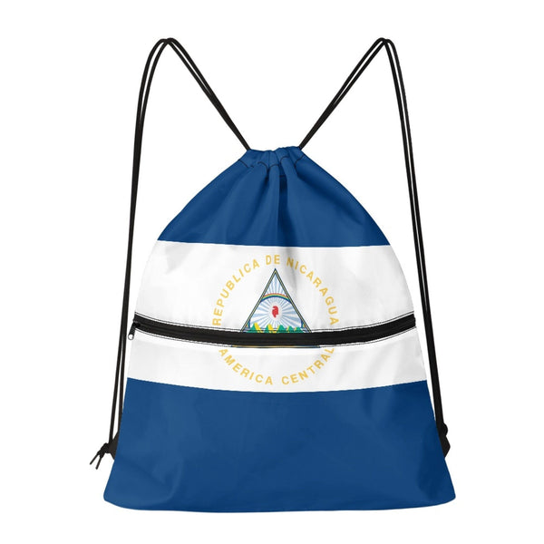 Nicaragua Drawstring Zipper Bag Backpacks Nicaragua