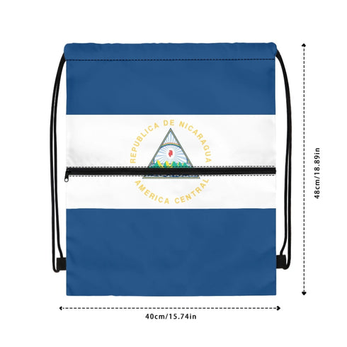 Nicaragua Drawstring Zipper Bag Backpacks Nicaragua