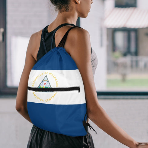 Nicaragua Drawstring Zipper Bag Backpacks Nicaragua