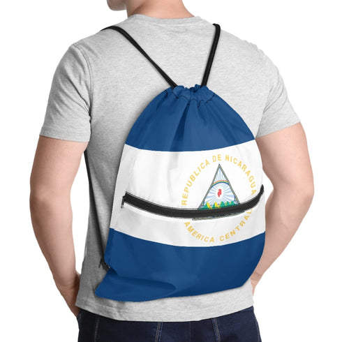 Nicaragua Drawstring Zipper Bag Backpacks Nicaragua
