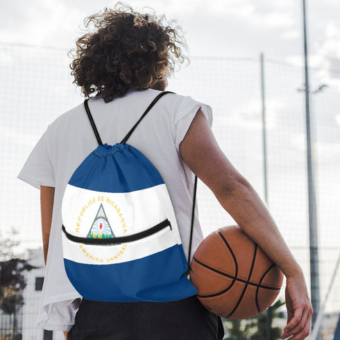 Nicaragua Drawstring Zipper Bag Backpacks Nicaragua
