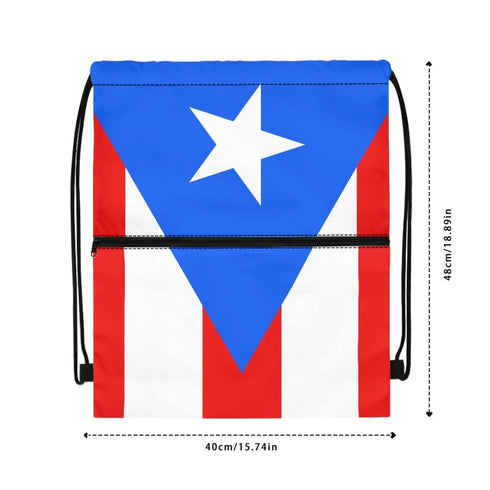 Puerto Rico Drawstring Zipper Bag Backpacks Puerto Rico