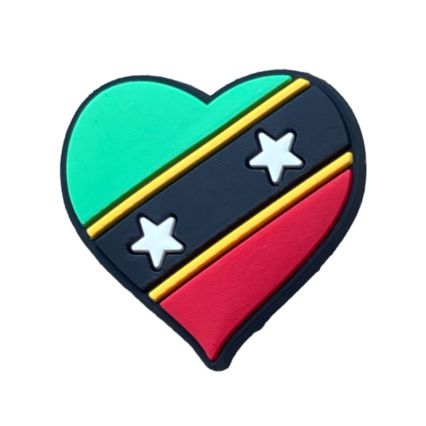 Saint Kitts Flag Heart Shoe Charm Shoe Charm Saint Kitts