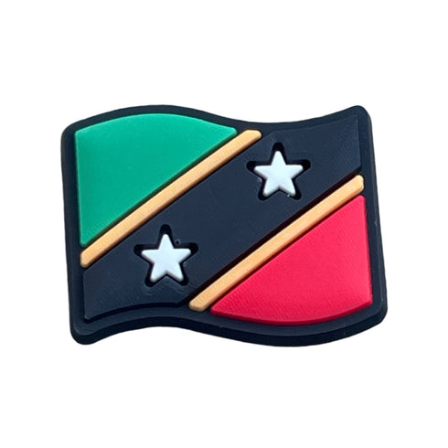 Saint Kitts Wavy Flag Shoe Charm Shoe Charm Saint Kitts