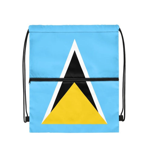 Saint Lucia Drawstring Zipper Bag Backpacks Saint Lucia