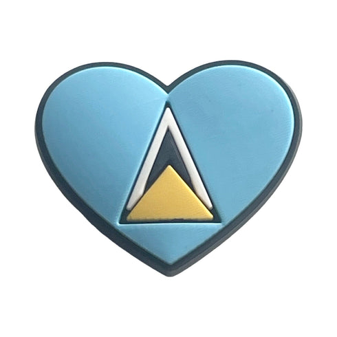 Saint Lucia Flag Heart Shoe Charm Shoe Charm Saint Lucia