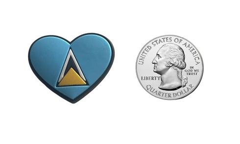 Saint Lucia Flag Heart Shoe Charm Shoe Charm Saint Lucia