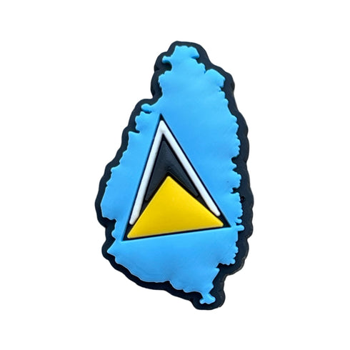 Saint Lucia Flag Map Shoe Charm Shoe Charm Saint Lucia