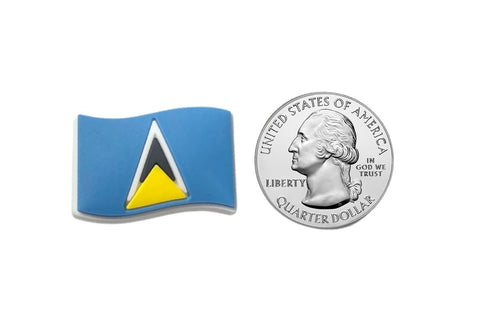 Saint Lucia Wavy Flag Shoe Charm Shoe Charm Saint Lucia