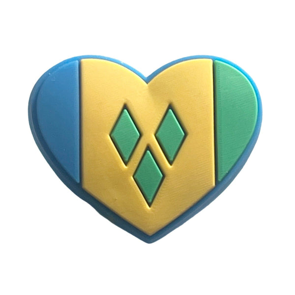 Saint Vincent Flag Heart Shoe Charm Shoe Charm Saint Vincent