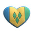 Saint Vincent Flag Heart Shoe Charm Shoe Charm Saint Vincent