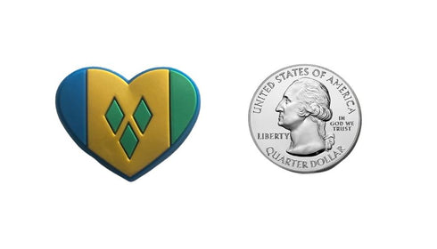 Saint Vincent Flag Heart Shoe Charm Shoe Charm Saint Vincent