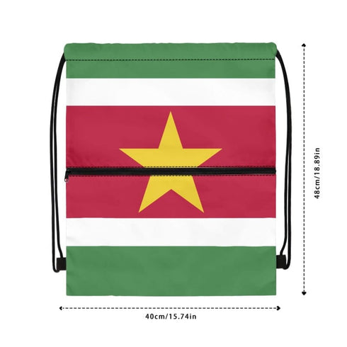 Suriname Drawstring Zipper Bag Backpacks Suriname