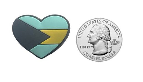 The Bahamas Flag Heart Shoe Charm Shoe Charm The Bahamas