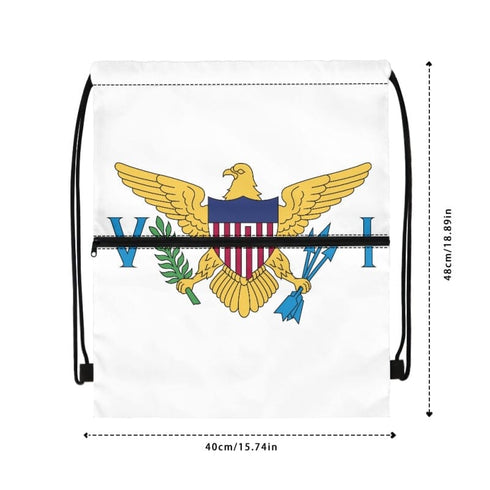 US Virgin Islands Drawstring Zipper Bag Backpacks US Virgin Islands