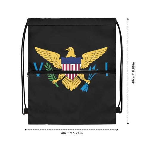 US Virgin Islands Drawstring Zipper Bag Backpacks US Virgin Islands